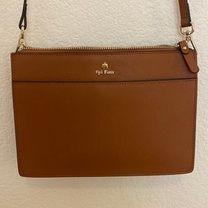 Brooks Brothers Red Fleece Saffiano Leather Cross Body Bag in Cognac